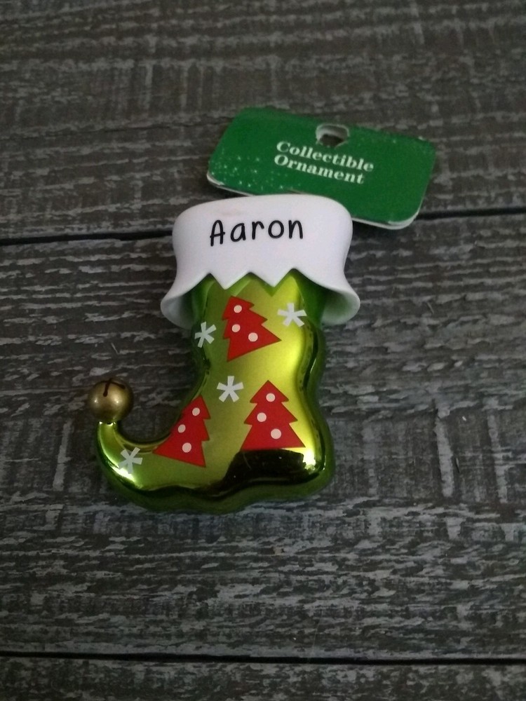 Ganz Collectable Personalized “Aaron” Elf Stocking Christmas ornament New