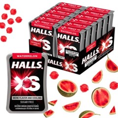 12x HALLS XS Sugar Free Sweet Candy Watermelon Flavored Fresh Cool Refreshing