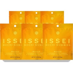 Mango Flavored Mochi Gummies By Issei Chewy Candy 6 Pack
