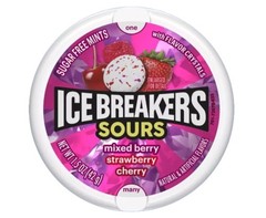 Ice Breakers Sours Strawberry-Mixed Berry and Cherry 1.5 Oz Containers (Pack …