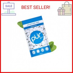 PUR Gum | Aspartame Free Chewing Gum | 100% Xylitol | Natural Peppermint Flavore