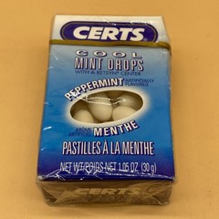 Vintage Certs Cool Mint Drops Peppermint Gum Breath Mints 1996 Sealed Pack READ!