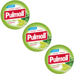 Kalfany Pulmoll LIME MINT flavor throat lozenges -3 x 45g- SUGAR FREE- FREE SHIP