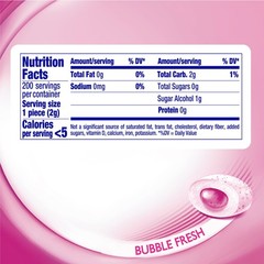 Chewing Gum Sugar-Free Bubble Fresh Flavor 50 Piece Bottle Bulk Pack of 4