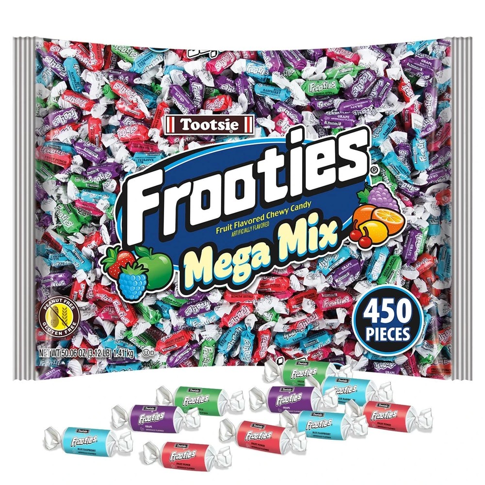 450 Count Assorted Frooties Candy Soft Chewy Rainbow for Parties and Events