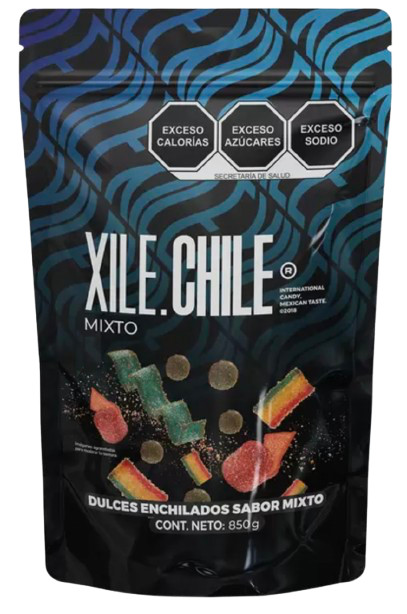 Xile Chile Dulces Enchilados Mixto, 850 GR, Dulces Mixtos Cubiertos Con Chile