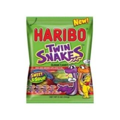 Haribo Twin Snakes Sweet and Sour Gummy Candy, 5 Ounce — 12 per case.