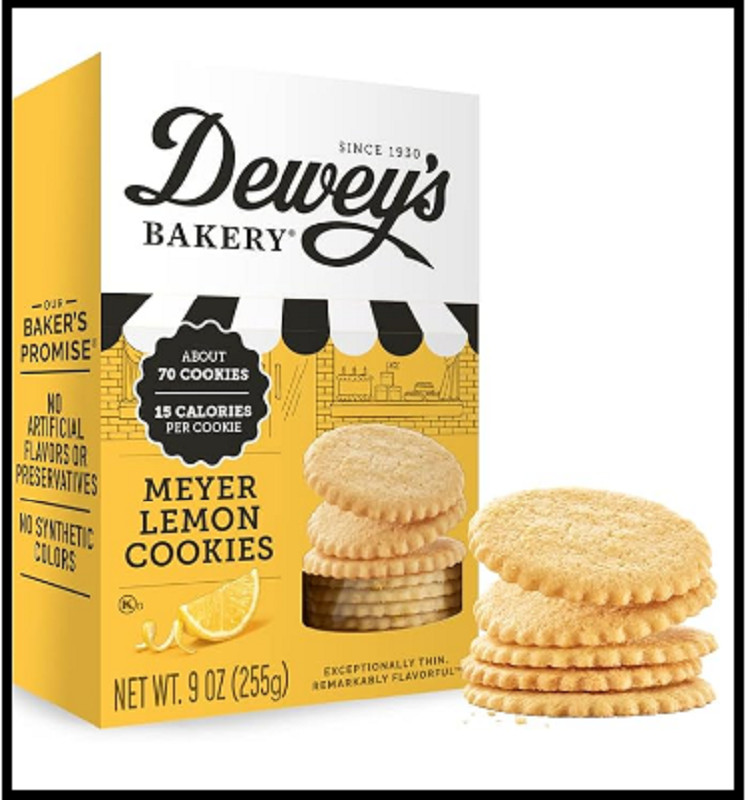 Dewey’s Bakery Meyer Lemon Cookie Thins | No Artificial Flavors Synthetic Col…