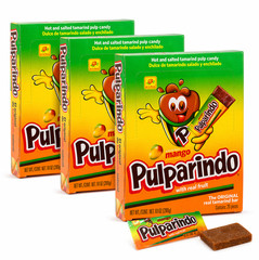 De La Rosa Pulparindo Mango Tamarind Mexican Candy – 3 Boxes, 60 Bars Total