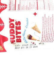 Muddy Bites Candy Cane Waffle Cone Snacks Limited Edition Lot of 3