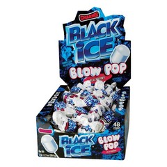 Charms Blow Pops, Black Ice Flavor, 48-Count Box, 48 Count (Pack of 1), black