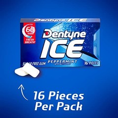 Dentyne Ice, Peppermint Flavor, Easter Basket 16 Count (Pack of 9), White