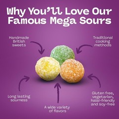 Indulge in Mega Sour Fruits Mix Fizz Candy 250g – Exciting Handmade Delights