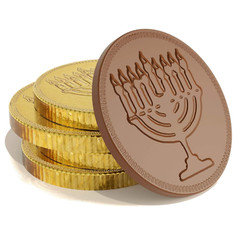 Hanukkah Chocolate Gelt, Nut-Free, Belgian Milk Chocolate Coins, Foil Wrapped…