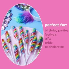 Rainbow Twist Lollipops, Bulk Individually Wrapped for Birthday Parties, Unic…