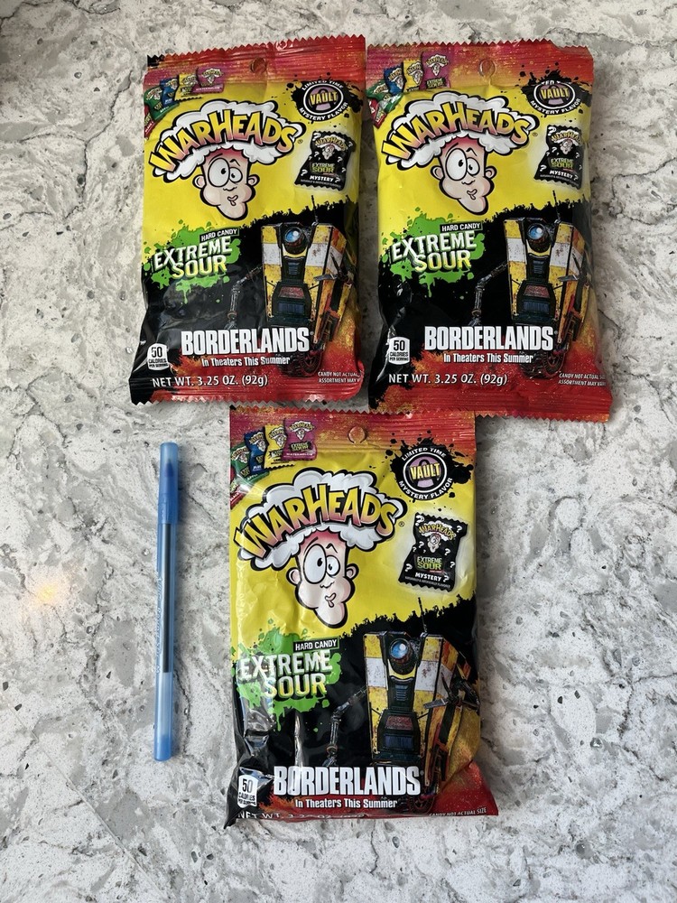 (3) Warheads 3.25oz Bag Extreme SOUR Hard Candy Limited Time Mystery Exp 6/2027