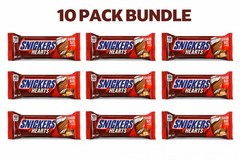 10- Snickers Hearts Valentines Day Milk Chocolate Candy Bar Share 2.2oz Limited