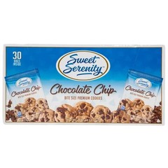 Sweet Serenity Bite Size Premium Cookies Chocolate Chip 2oz Bags 30 Count.