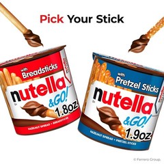 Nutella & GO! Bulk 24 Pack, Hazelnut and Cocoa Spread with Breadsticks, Stocking