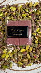 Ruby Cacao & Raspberry Dubai recipe Chocolate Pistachios Handcrafted bar 65g.