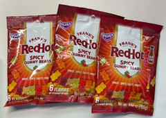 3 Franks Red Hot Spicy Gummy Bears Huer Sweet Spicy Fruity 100g Ea EXP 12/2026