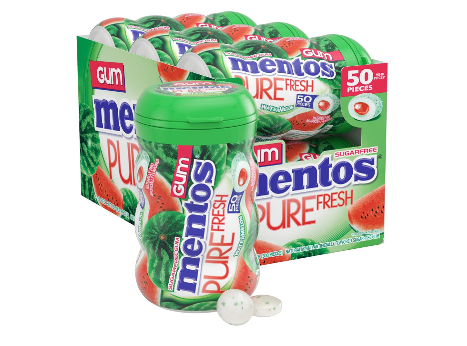 Mentos Chewing Gum (Watermelon) 50 Count Pack of 6