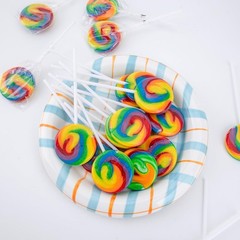 Swirl Rainbow Lollipops Individually Wrapped Bulk Suckers for Kid’s Birthday,…
