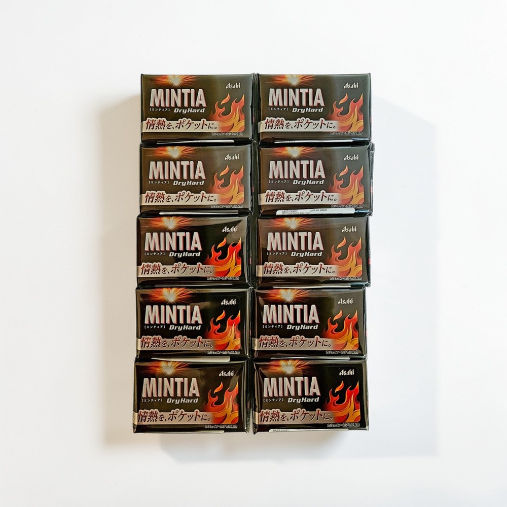 ASAHI Mintia Dry Hard Breath Mint With Caffeine 50 Tablets – Packs of Ten (10)