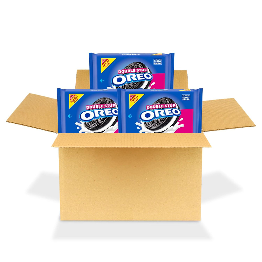 Double Stuf Chocolate Sandwich Cookies, Family Size, 3 Packs