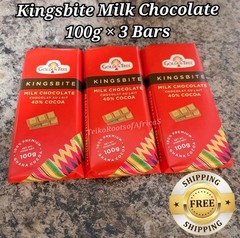 ×3 Bars Kingsbite Milk Chocolate, GoldenTree Ghana Dark Bars 40% to 90% Cocoa