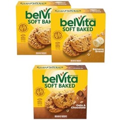 belVita Soft Baked Breakfast Biscuits Variety Pack 15 Total Packs Banana Oats