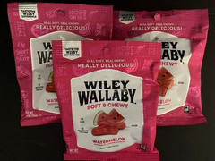 Wiley Wallaby Soft & Chewy WATERMELON Gourmet Licorice- Fat Free! {3 BAGS}