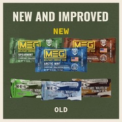 MEG Military Energy Gum 100mg of Caffeine Per Piece Increase Energy