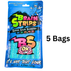 Sour Strips Sour Blueberry Candy 5 Bags Super Sour Belts Brain Strips