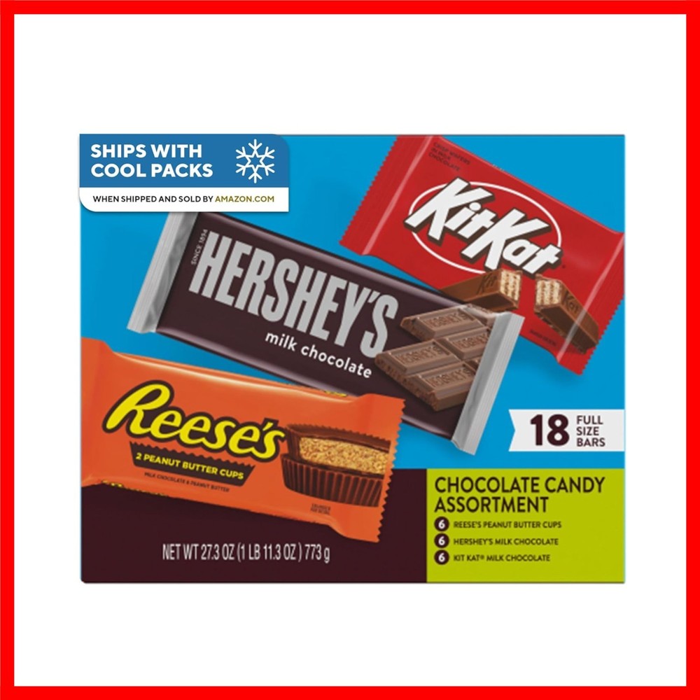 Assorted Milk Chocolate Candy Variety Pack – 18 Full-Size Bars for Any Occasion