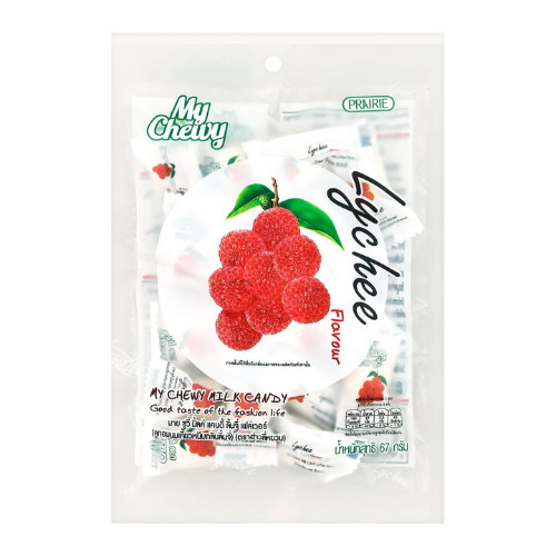 CHEWY MILK FRUIT CANDY THAI DESSERT LYCHEE FLAVOR HAOLIYUAN BRAND 67g.