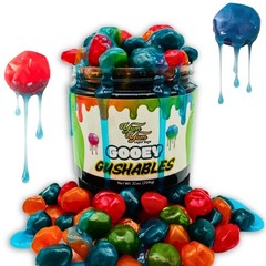 Sour Blue Raspberry Gushers in Liquid Candy Sauce Gooey Gushables Candy Packets