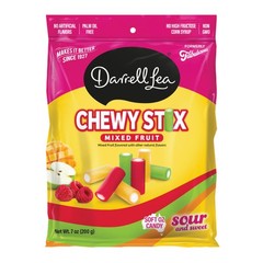 Fabulicious Sour Candy Stix Green Apple Chewy Tubes Palm Oil Free 7 Ounce
