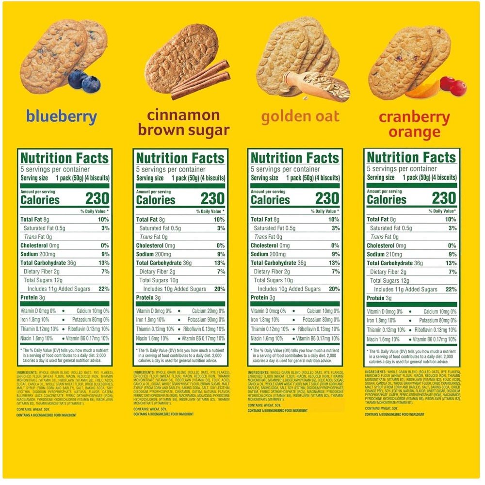 Variety Pack Breakfast Bars, Cholesterol-Free, Kosher