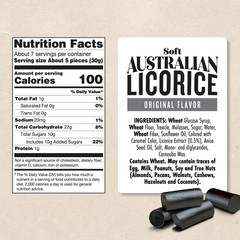 Soft Australian Licorice, Original Black Flavor, 7 Ounce Bag (2-Pack) | Non-Gmo,