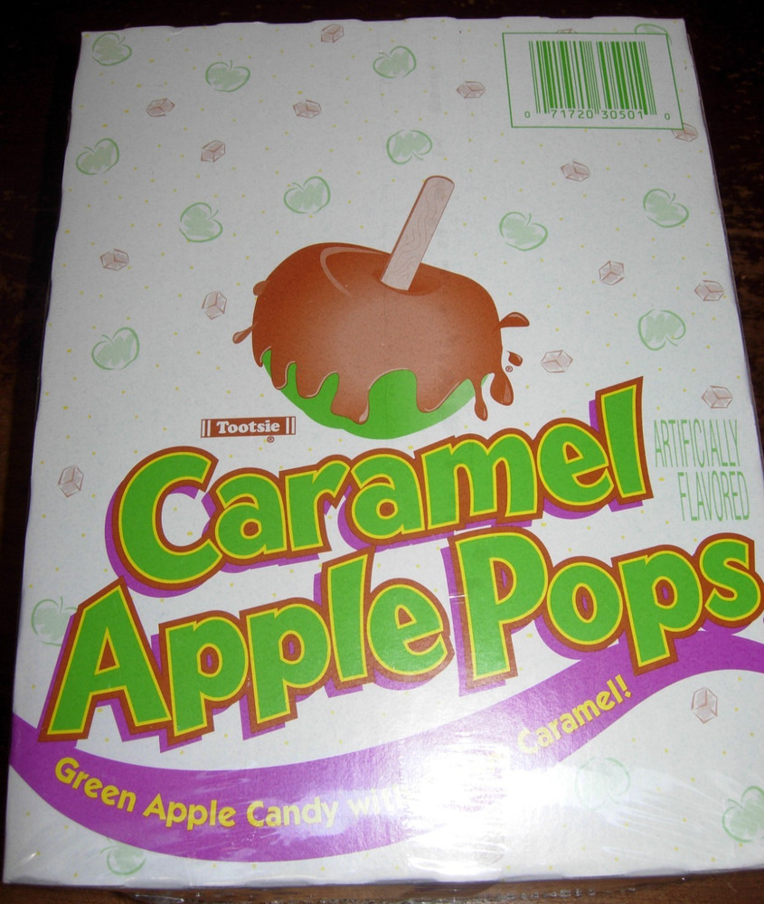 Caramel Apple Pops, Green Apple Candy With Chewy Caramel, 48 Count Box