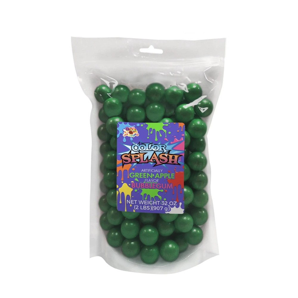 Color Splash Gumball Green Apple Flavor Bubble Gum 32oz