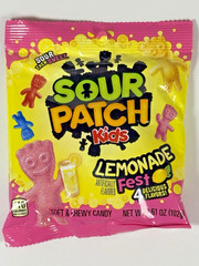 Sour Patch Kids Lemonade Fest Soft & Chewy Gummy Candy 3.61 oz Fresh Bag