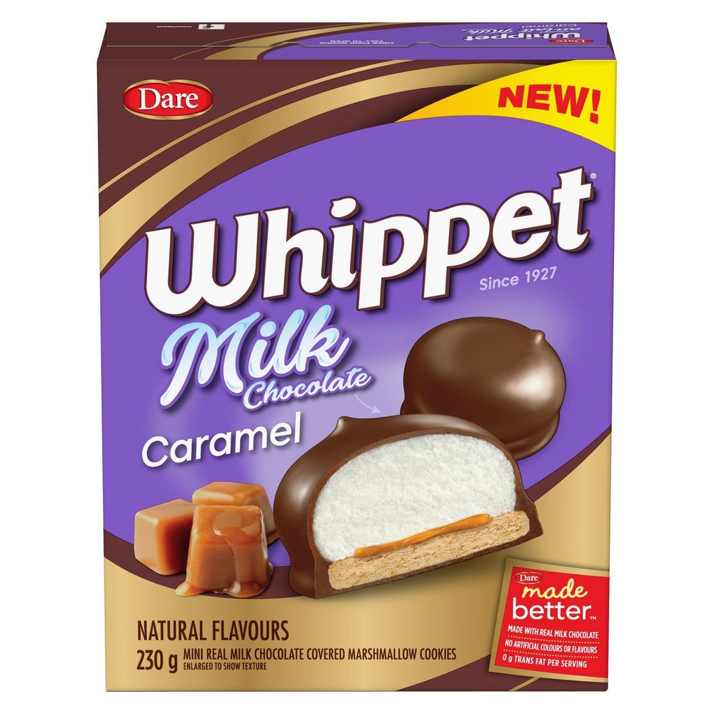 4 Boxes Dare Whippet Milk Chocolate Caramel Cookies 230g Each -Free Shipping