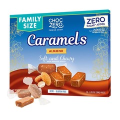 ChocZero Sugar Free Almond Caramels, Soft and Chewy with Roasted – (9oz Box)