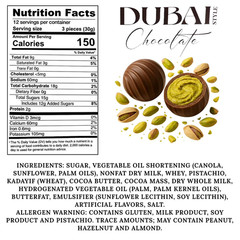 BeeMax Dubai Style Milk Chocolate Truffles with Kadayif & Pistachio Cream, 12 oz