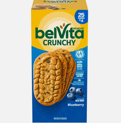 belVita Blueberry Breakfast Biscuits,4 biscuits per pack, 25 pk Great Price