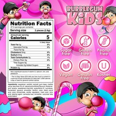 Bubblegum Kids Original Blend Sugar-Free Bubble Gum Pellets Bag – 55 Count