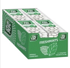 Tic Tac Freshmint Breath Mints, Bulk 12 Pack, On-The-Go Refreshment, 1 Oz Each
