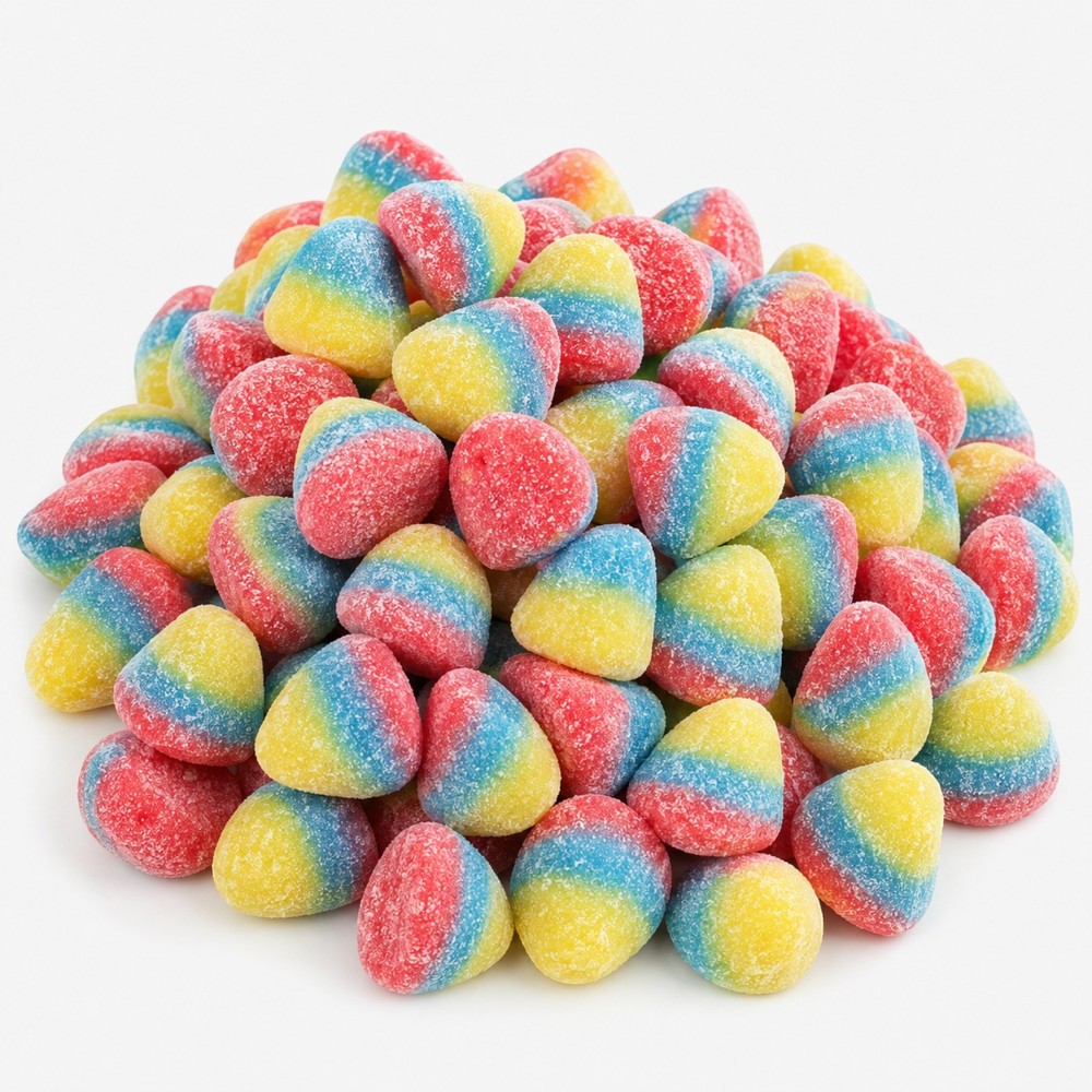 Rainbow Tropical Drops Sour Gummy Candy | 32 oz (2 LB) Gummies | Bulk Candy